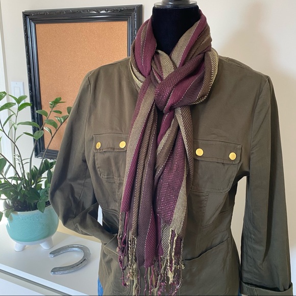 Shimmery Pink and Green Scarf - Picture 3 of 4